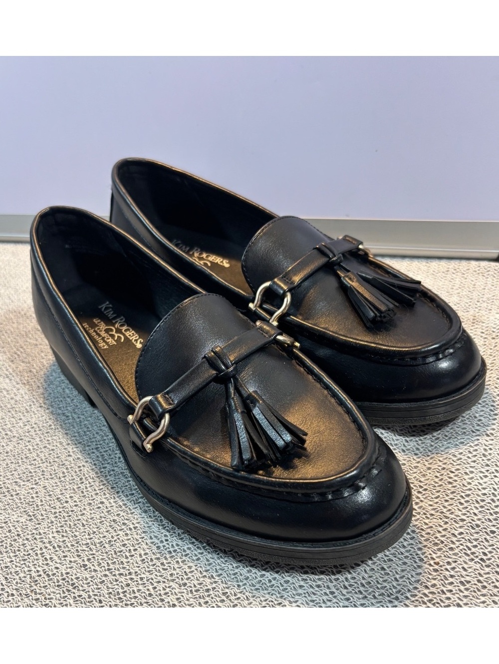 Kim Rogers Black Tassel Loafers Size 8.5M